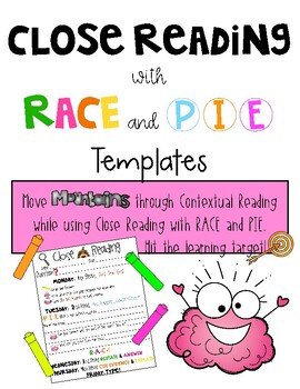 Preview of Close Reading with RACE and PIE Templates