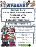 Jan. 5th- Close Read Comprehension Passages with Questions