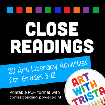 Preview of Close Readings: 20 Art Literacy Activities for Grades 3-12 - Includes Worksheets