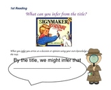 Close reading question slides for The Signmaker's Assistant