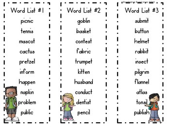 Closed Closed Syllable Words by Second Grade Sweets TPT