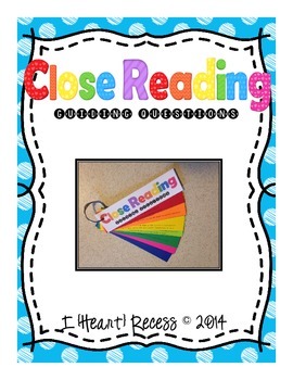 Preview of Close Reading Guiding Questions Flip Book