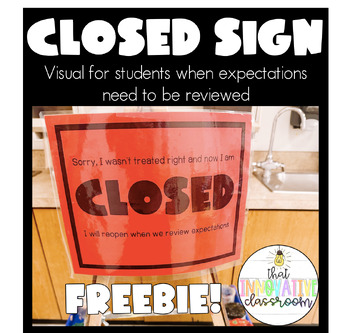 Preview of Closed Sign *Freebie*