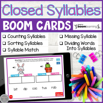 Preview of Closed Syllable BOOM Cards™