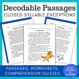 Closed Syllable Exceptions Decodable Passages with Compreh