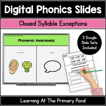 Preview of Closed Syllable Exceptions Google Slides | -ILD, -OST, -OLD, -IND, -OLT