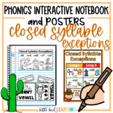Closed Syllable Exceptions Interactive Notebook Activities