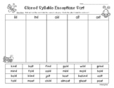 Closed Syllable Exceptions OLD, OLT, OST, IND, ILD SORT