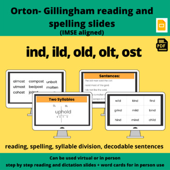 Preview of Closed Syllable Exceptions: ild, ind, old, olt, ost- Orton Gillingham FREEBIE