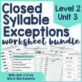 Closed Syllable Exceptions ild, ind, old, olt, ost Workshe