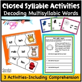 Decoding Multisyllabic Words With Closed Syllables Activit