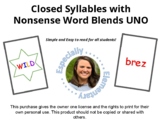 Closed Syllable Nonsense Words with Blends UNO