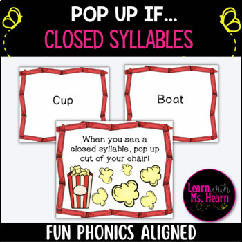 Preview of Closed Syllable Pop Up Review Game-- (FUN phonics aligned)