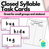 Closed Syllable Task Cards - Digital & Print (Syllable Set