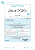 Closed Syllable Worksheet: Syllabication to assist with de