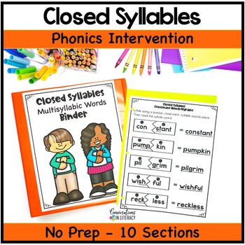 Preview of Decoding Closed Multisyllabic Words Two Syllables Division Worksheets