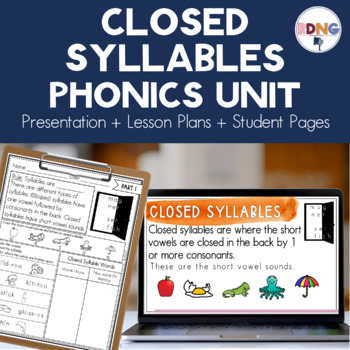 Preview of Closed Syllables Phonics Unit Lesson Plans and Activities 