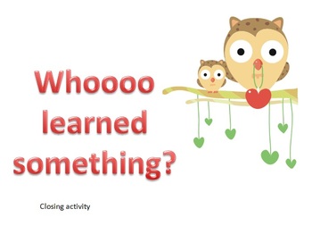 Preview of Closing Activity: Who Learned Something?