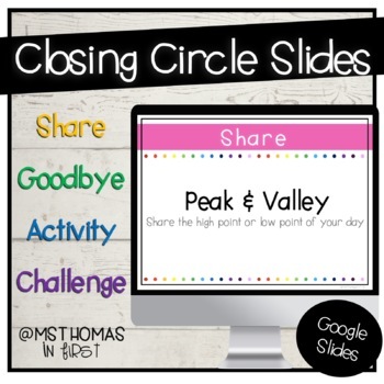 Preview of Closing Circle Slides | Share, Activities, Goodbyes, Challenges
