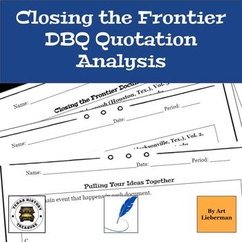 Preview of Closing the Frontier DBQ Document Analysis | 7th Grade | Texas History