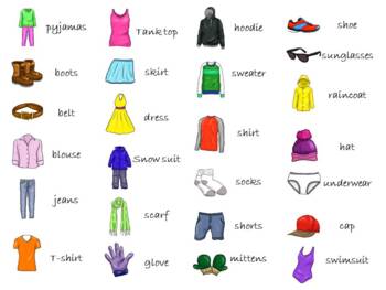 Clothes - BINGO by Miss Fey | TPT