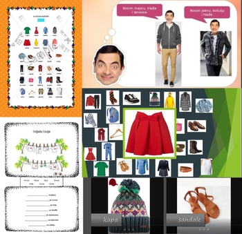 Preview of Clothes in Croatian BUNDLE - picture dictionary, flash cards, games, worksheets