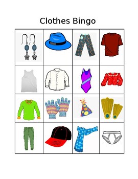 Preview of Clothes Bingo
