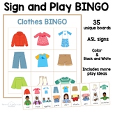 Clothes Bingo Game | 35 Clothing Bingo Cards with ASL Sign