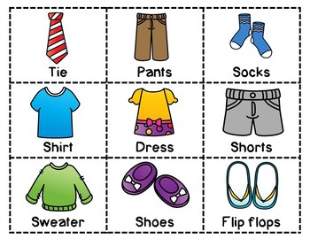 Clothes Book, Task Cards and Flash Cards by Kelsey's Cute Cuts | TPT