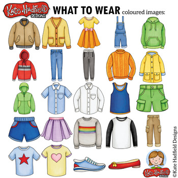 Clothes and Clothing Clip Art 1: What To Wear (Kate Hadfield