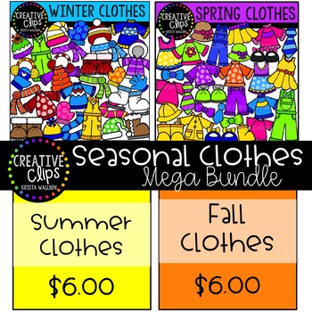 Types of Clothes Clip Art /Clothing Clip Art Bundle/Seasonal