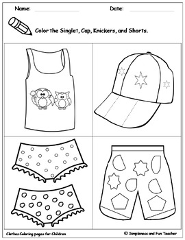 Free - Clothes Coloring pages, Coloring Activity Printable, Clothes ...