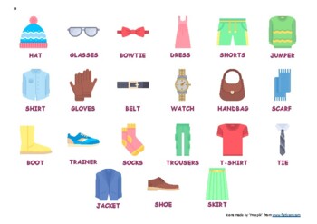 Clothes 'Dobble' ('Spot It') Printable Game by Laura O'Brien | TpT
