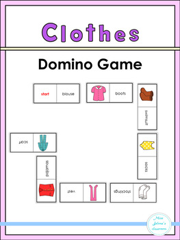Clothes Domino Game by Miss Jelena's Classroom | TpT