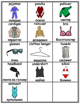 ESL Clothing Vocabulary: Word List & Games