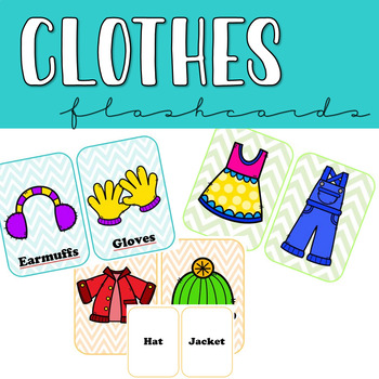 Clothes Flashcards (44 garments) by Miss Rookie Teacher | TPT