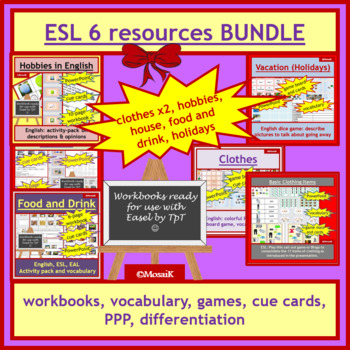 Preview of Clothes House Vacation Leisure English ESL BUNDLE