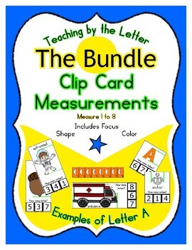 Preview of Clothes Pin Clip Cards Measurement Reading & Counting Bundle