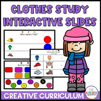 Preview of Clothes Study Interactive Slides Curriculum Creative