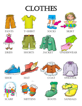 Clothes Vocabulary Grade 2 by Valerie's Gallery | TpT