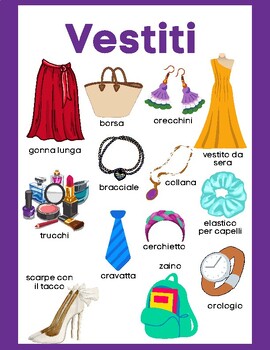 Clothes Vocabulary - Vocabolario Vestiti by Italian - Carla | TPT