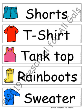 Clothes Vocabulary Words
