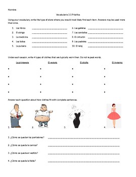 clothes vocabulary worksheet by little language shop tpt
