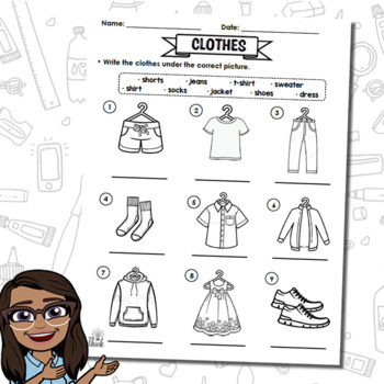 Clothes - Worksheet about clothes in English by iThink EFL | TPT