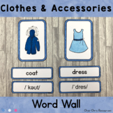 Clothes and Accessories Word Wall Words