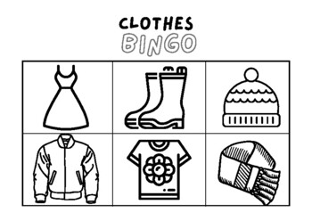 Clothes printable bingo by Miss Mary from Argentina | TpT
