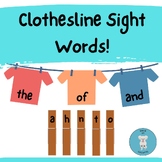 Clothesline Sight Word Center * 100 Sight Words/t-shirts t