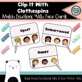 Clothespin, Clip it, Match Emotion with Facial Expression Cards