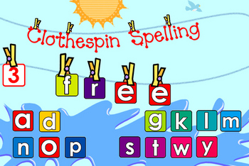 Preview of Clothespin Spelling - SMARTBOARD file