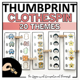 Clothespin Thumbprint Match - 20 Themes